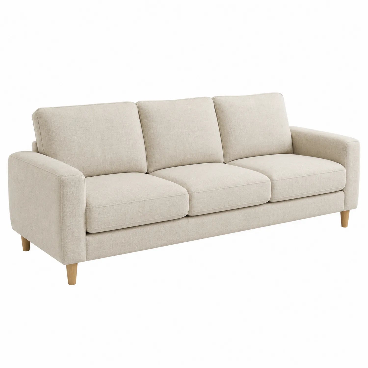 Sofa trzyosobowa tkanina beżowa 220x85x90 cm