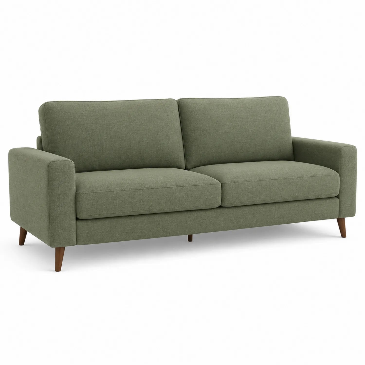 Sofa trzyosobowa z tkaniny poliestrowej zielona