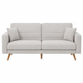 Sofa 3-osobowa z tkaniny i drewna bukowego Beżowa 210 cm