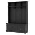 Czarna szafka na ubrania z półkami MDF 200x100x40 cm