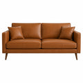 Sofa ze skóry syntetycznej brązowa 210x90x85 cm