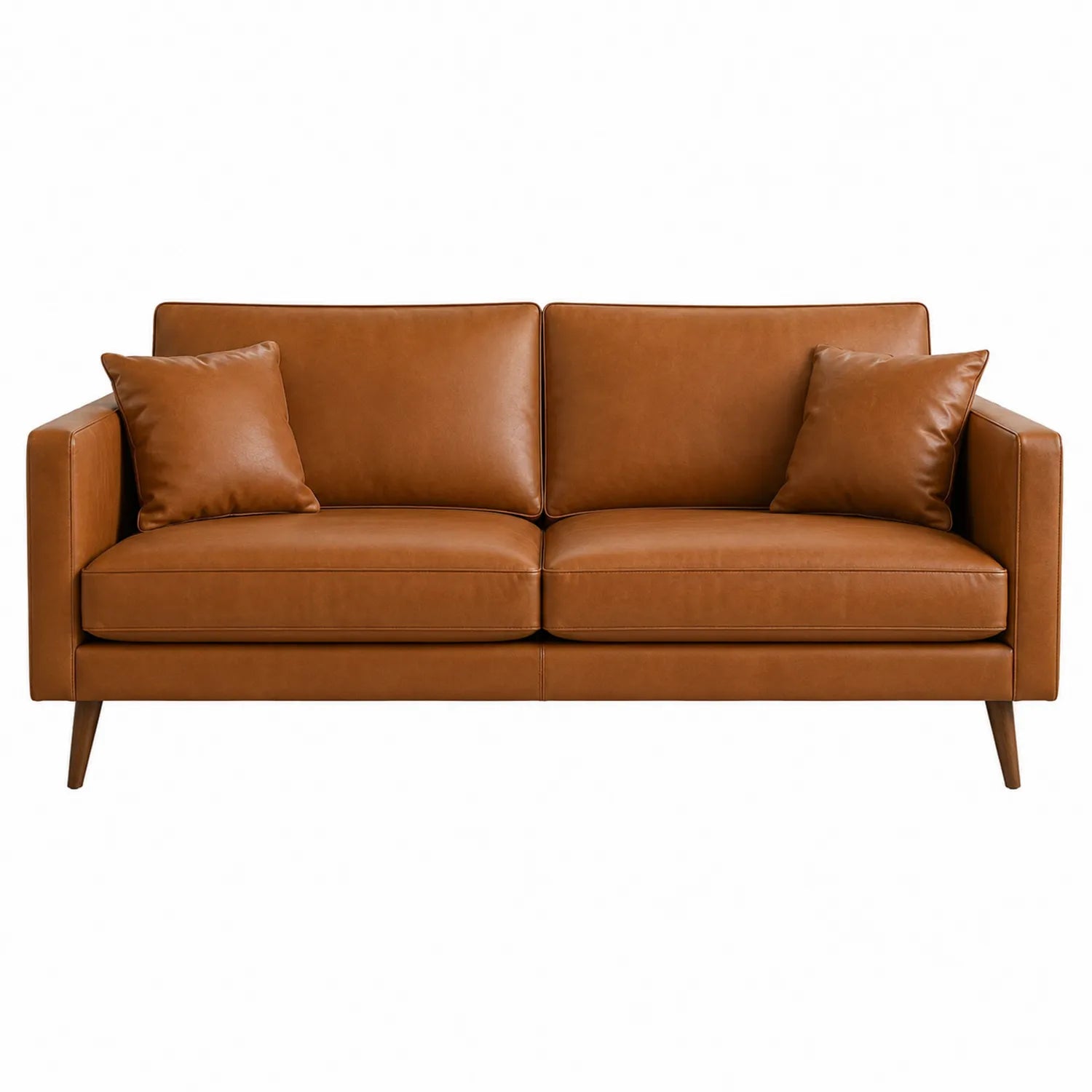 Sofa ze skóry syntetycznej brązowa 210x90x85 cm