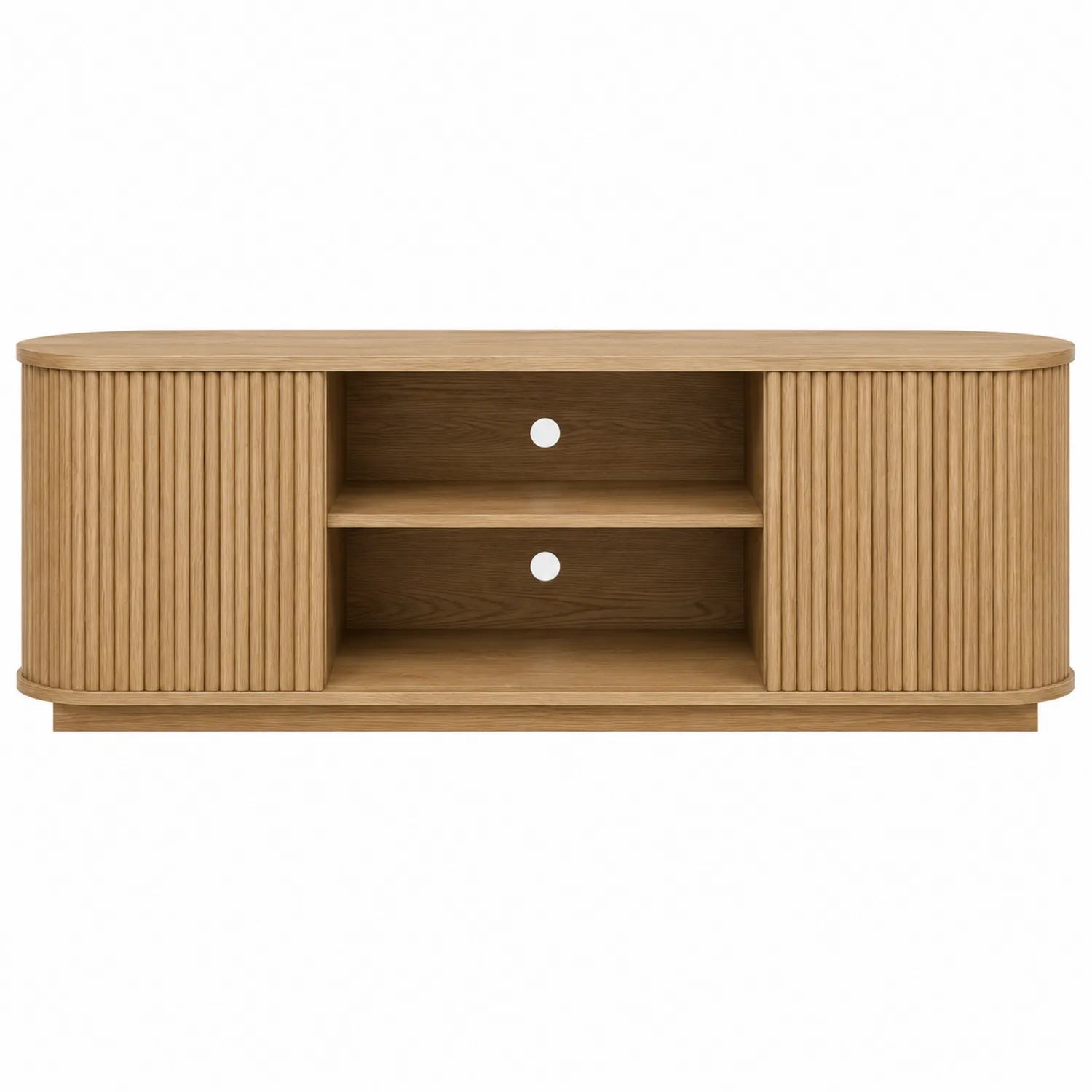Szafka RTV drewniana owalna dąb 120x40x50 cm