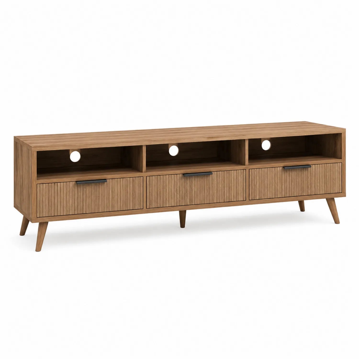 Szafka RTV z drewna tekowego brązowa 180cm x 40cm x 50cm