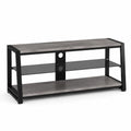 Szafka RTV metalowa z półką ze szkła hartowanego czarna 120x40x50 cm