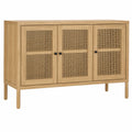 Kredens drewniany z drzwiami rattanowymi 120x40x80 cm