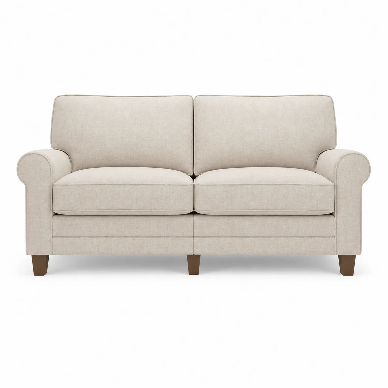 Sofa dwuosobowa tapicerowana poliester beżowy 200x90x95 cm