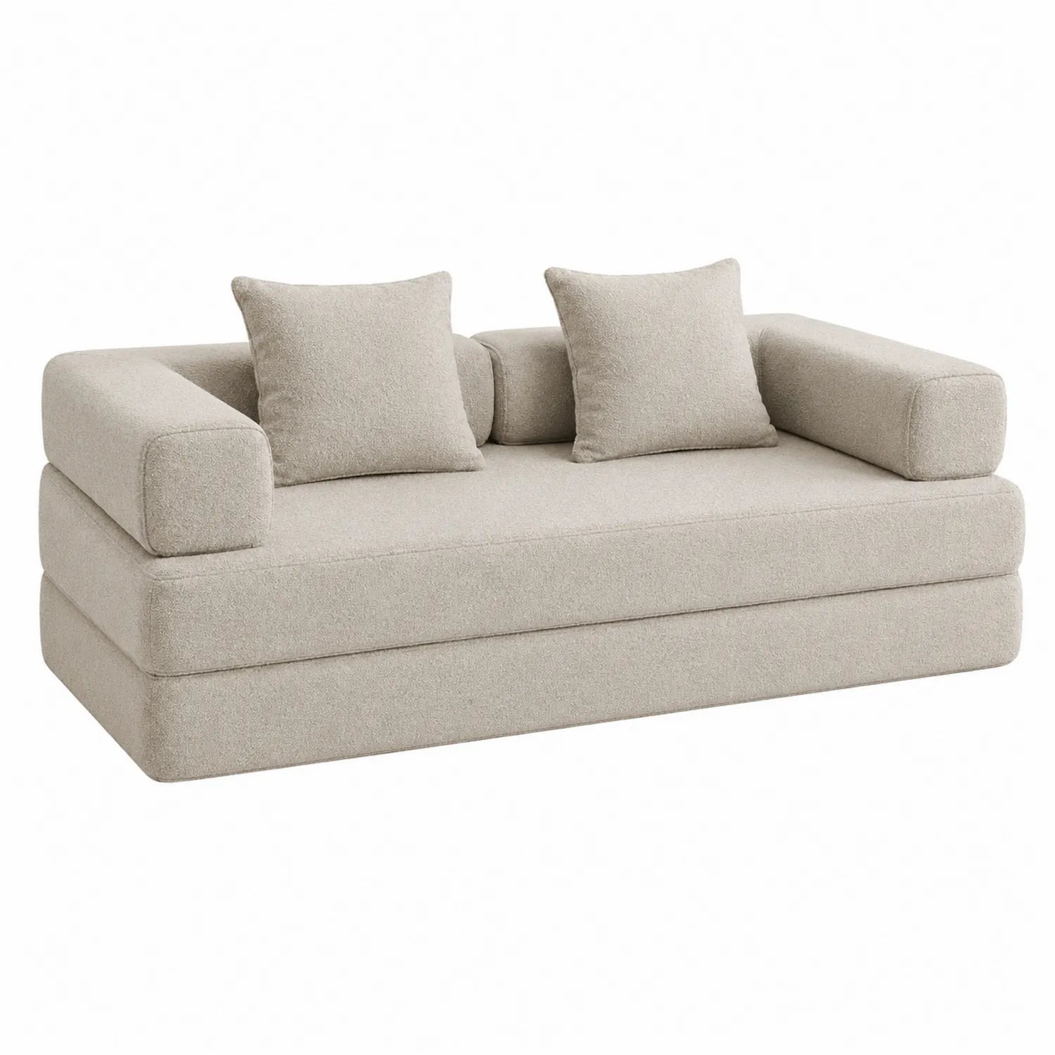 Sofa z tkaniny beżowa 200 cm