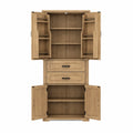 Szafka z litego drewna dębowego z półkami i szufladami 4 drzwi 180x80x40 cm